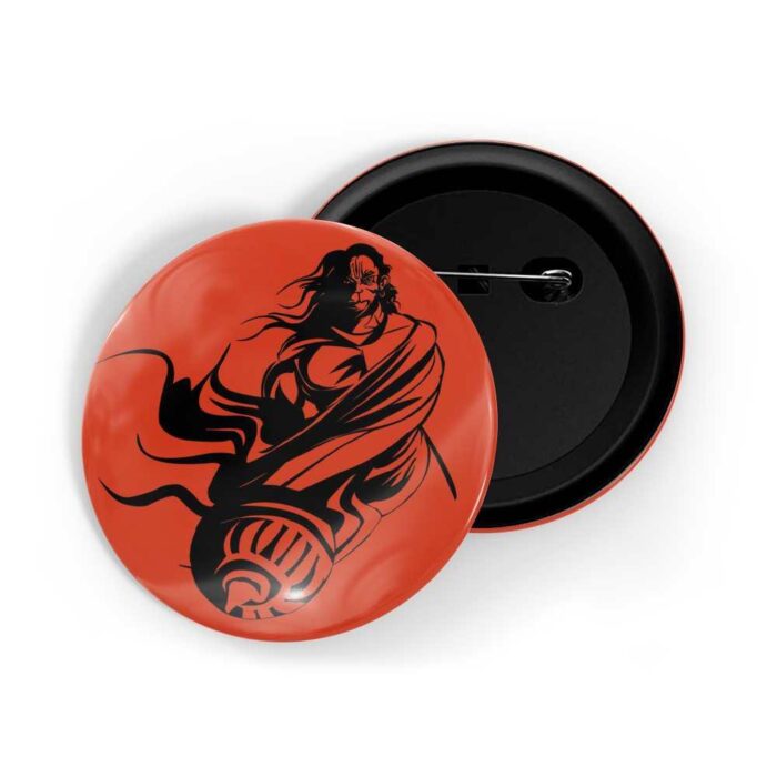 dhcrafts Pin Badges Orange Colour Hanuman D8 Glossy Finish Design Pack of 1