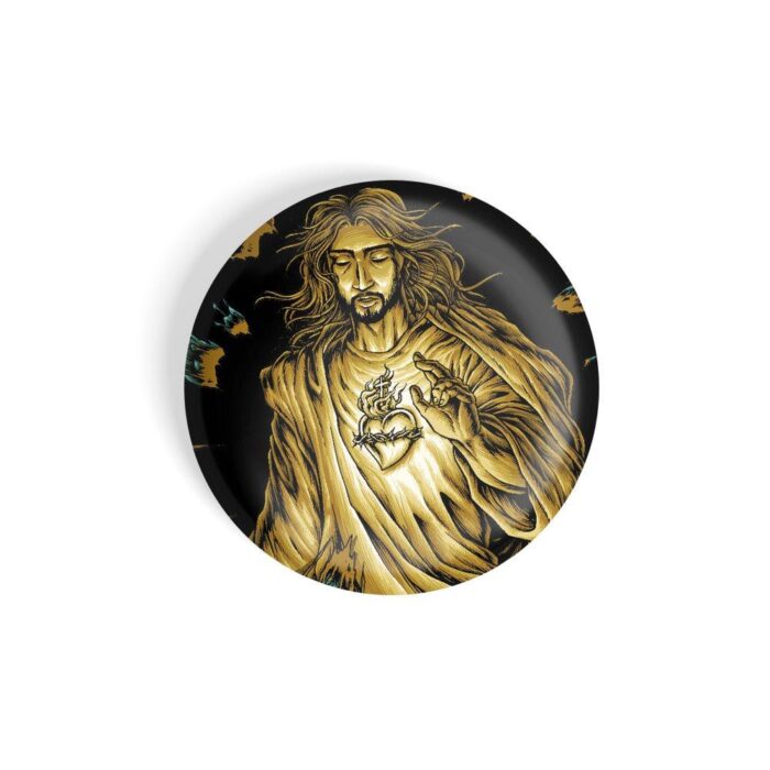 dhcrafts Pin Badges Black Colour Jesus D1 Glossy Finish Design Pack of 1