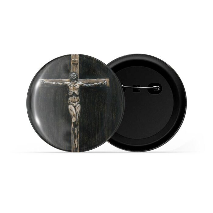 dhcrafts Pin Badges Black Colour Jesus D4 Glossy Finish Design Pack of 1