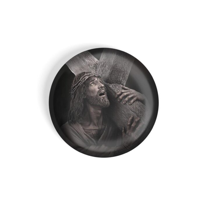 dhcrafts Pin Badges Black Colour Jesus D8 Glossy Finish Design Pack of 1