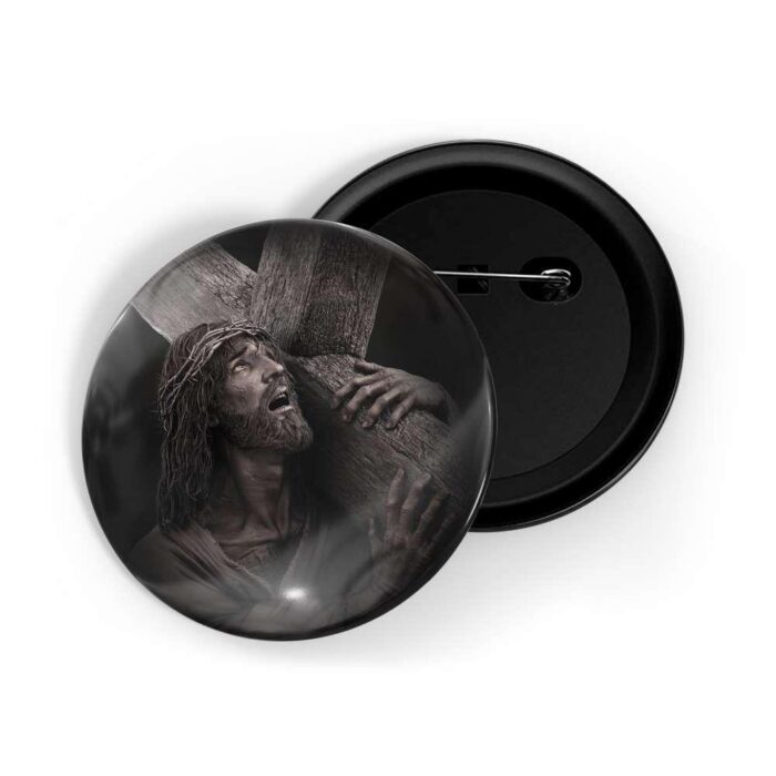 dhcrafts Pin Badges Black Colour Jesus D8 Glossy Finish Design Pack of 1