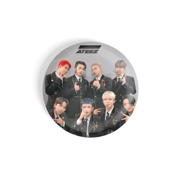 dhcrafts Pin Badges grey Colour K-pop ATEEZ D4 Glossy Finish Design Pack of 1