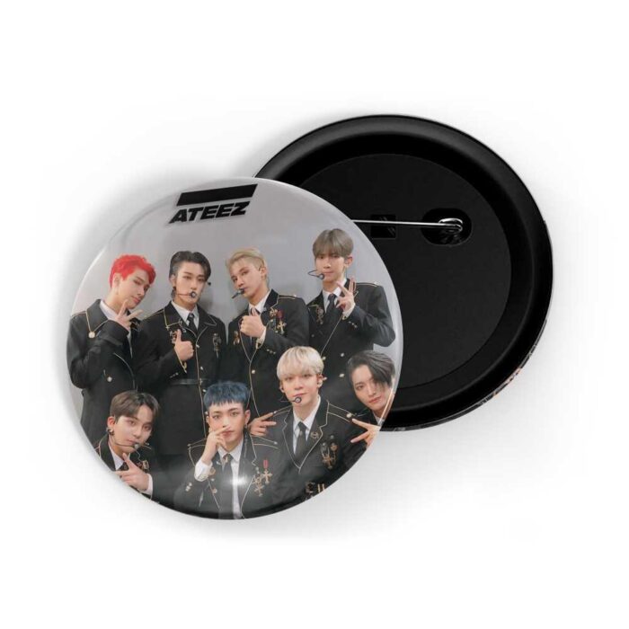 dhcrafts Pin Badges grey Colour K-pop ATEEZ D4 Glossy Finish Design Pack of 1