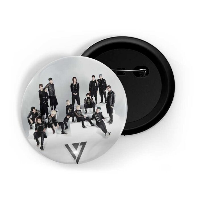 dhcrafts Pin Badges Grey Colour K-pop Seventeen D2 Glossy Finish Design Pack of 1