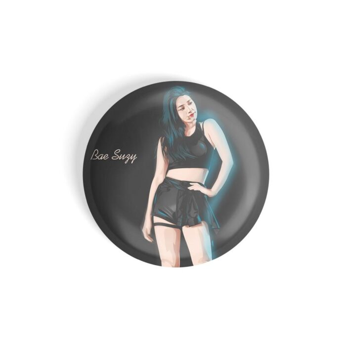 dhcrafts Pin Badges Black Colour K-Drama actress Bae Suzy D3 Glossy Finish Design Pack of 1