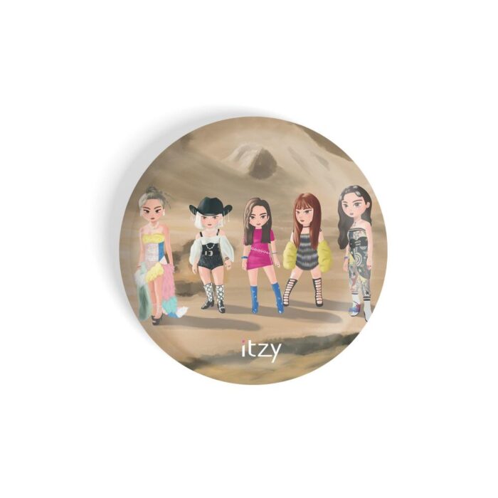 dhcrafts Pin Badges Brown Colour K-pop ITZY D5 Glossy Finish Design Pack of 1