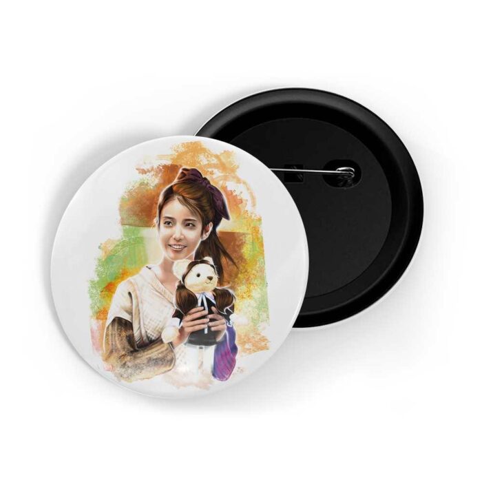 dhcrafts Pin Badges White Colour K-Drama actress IU D3 Glossy Finish Design Pack of 1