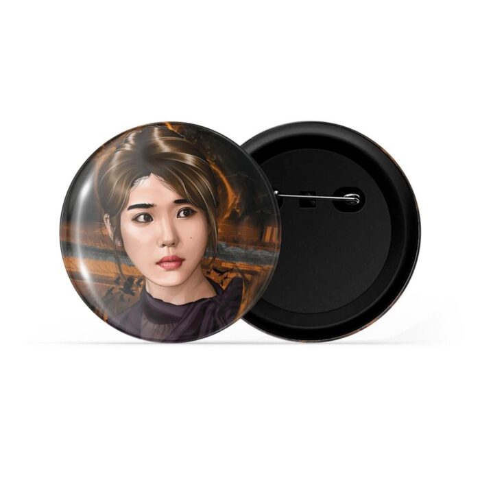 dhcrafts Pin Badges White Colour K-Drama actress IU D3 Glossy Finish Design Pack of 1