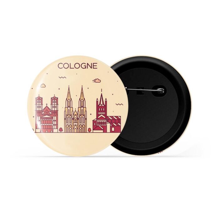 dhcrafts Pin Badges Brown Colour Cologne Glossy Finish Design Pack of 1