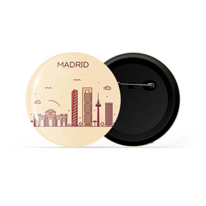 dhcrafts Pin Badges Brown Colour Madrid Glossy Finish Design Pack of 1