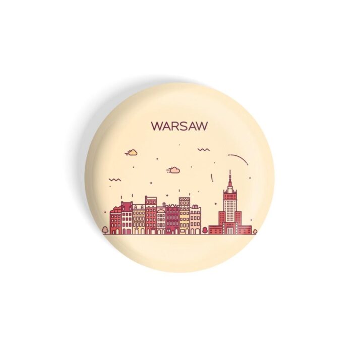 dhcrafts Pin Badges Brown Colour Warsaw Glossy Finish Design Pack of 1