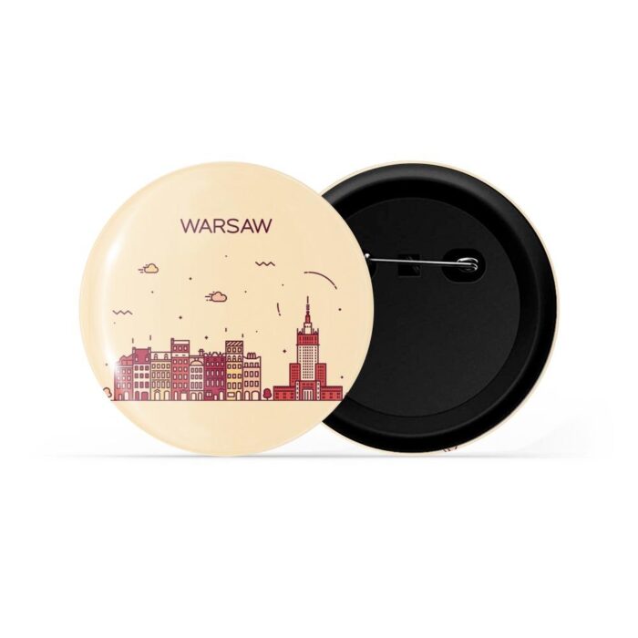 dhcrafts Pin Badges Brown Colour Warsaw Glossy Finish Design Pack of 1
