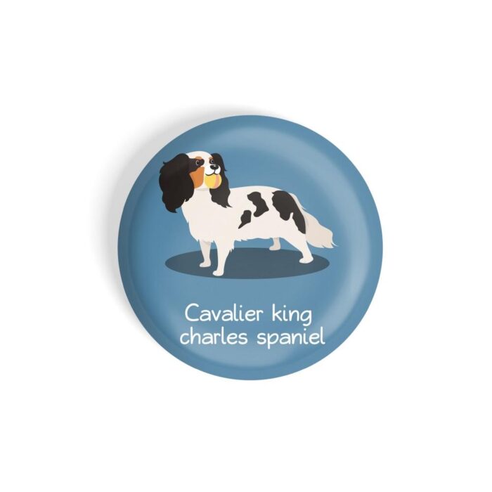 dhcrafts Pin Badges Blue Colour Cavalier King Charles Spaniel Pet Dog Glossy Finish Design Pack of 1