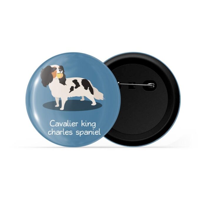 dhcrafts Pin Badges Blue Colour Cavalier King Charles Spaniel Pet Dog Glossy Finish Design Pack of 1