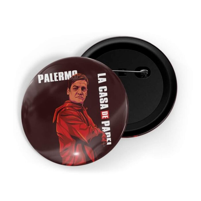 dhcrafts Pin Badges Brown Colour Money Heist Palermo La Casa De Papel D6 Glossy Finish Design Pack of 1