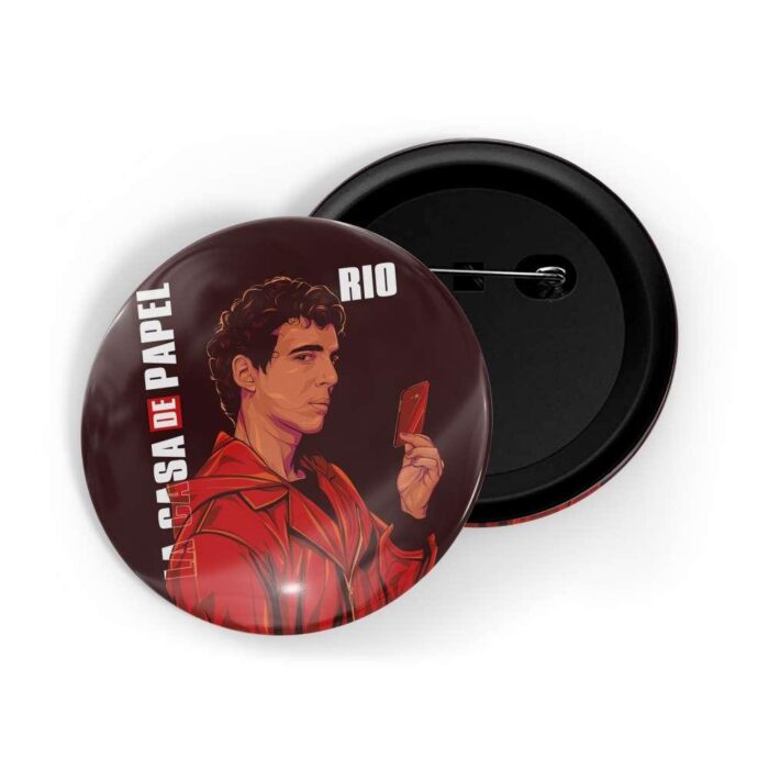 dhcrafts Pin Badges Brown Colour Money Heist Rio La Casa De Papel D9 Glossy Finish Design Pack of 1