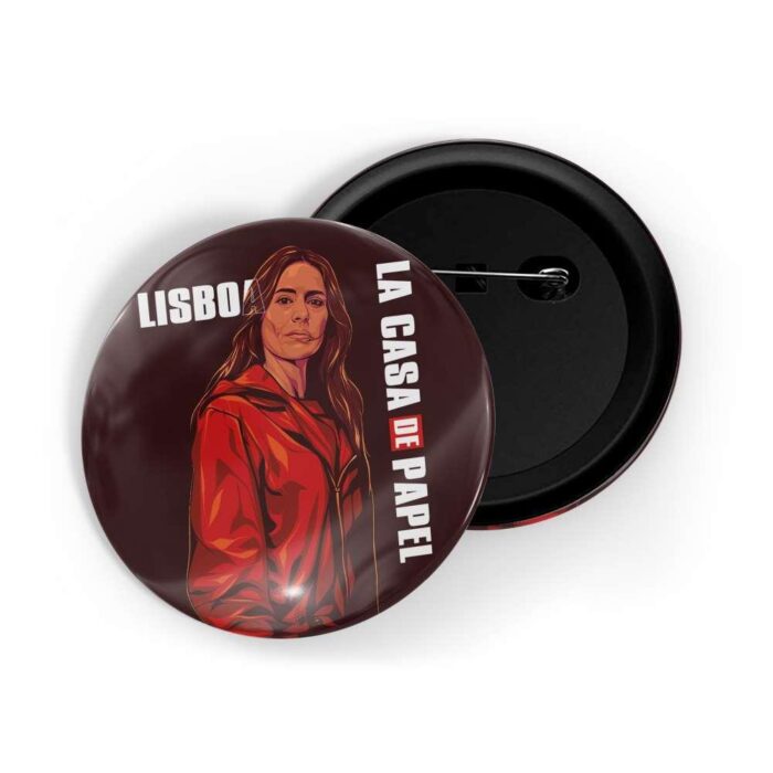 dhcrafts Pin Badges Brown Colour Money Heist Lisboa La Casa De Papel D14 Glossy Finish Design Pack of 1