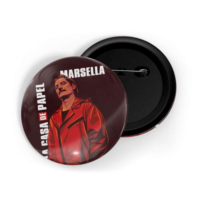 dhcrafts Pin Badges Brown Colour Money Heist Marsella La Casa De Papel D16 Glossy Finish Design Pack of 1