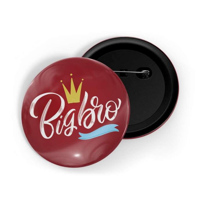 dhcrafts Pin Badges Red Colour Big Bro Glossy Finish Design Pack of 1