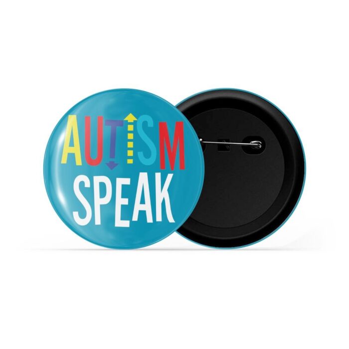 dhcrafts Pin Badges Blue Color Autism Speak Glossy Finish Design Pack of 1