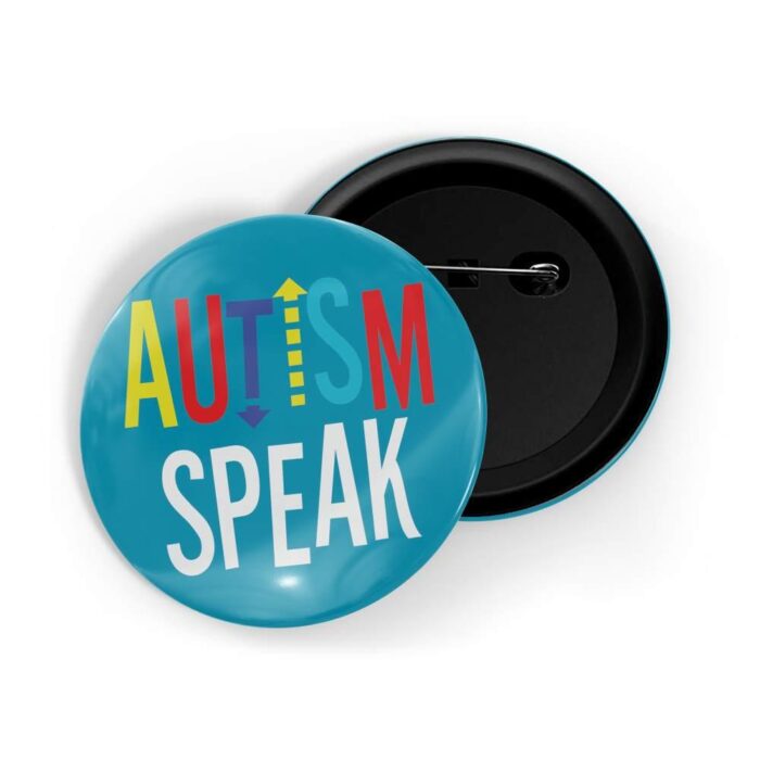 dhcrafts Pin Badges Blue Color Autism Speak Glossy Finish Design Pack of 1