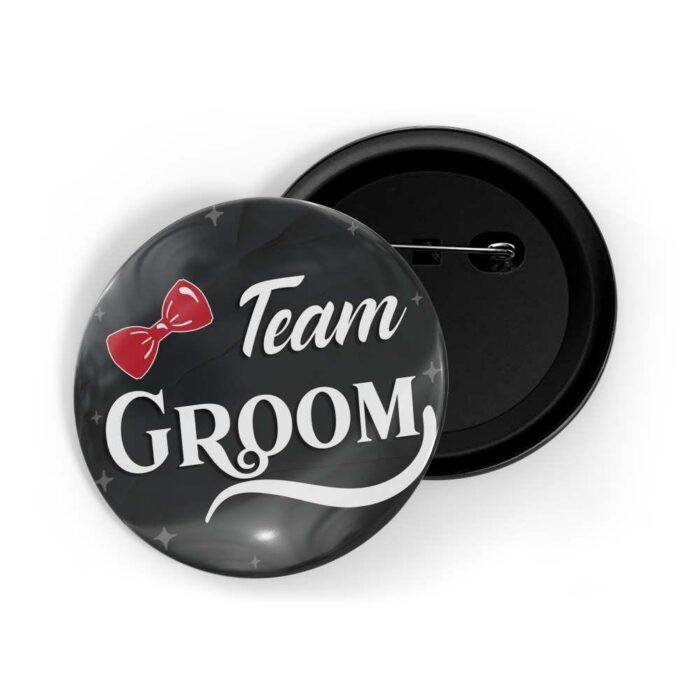 dhcrafts Pin Badges Black Color Team Groom D2 Glossy Finish Design Pack of 1