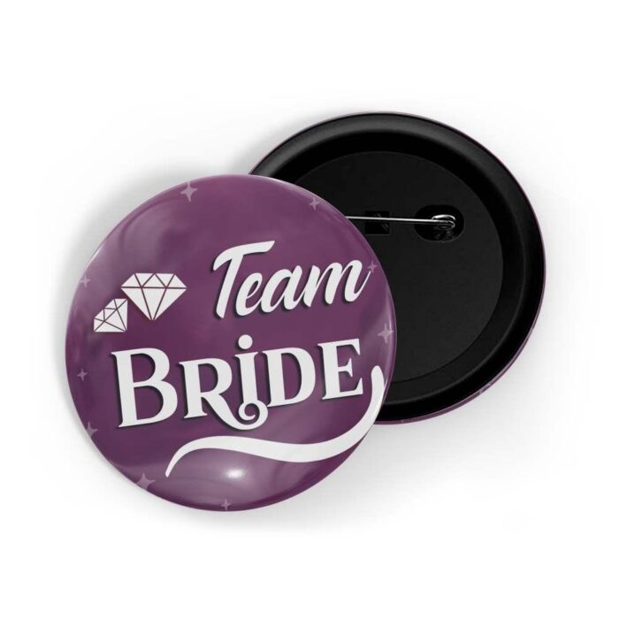 dhcrafts Pin Badges Purple Color Team Bride D1 Glossy Finish Design Pack of 1