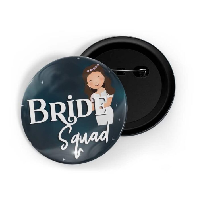 dhcrafts Pin Badges Blue Color Bride Squad D2 Glossy Finish Design Pack of 1
