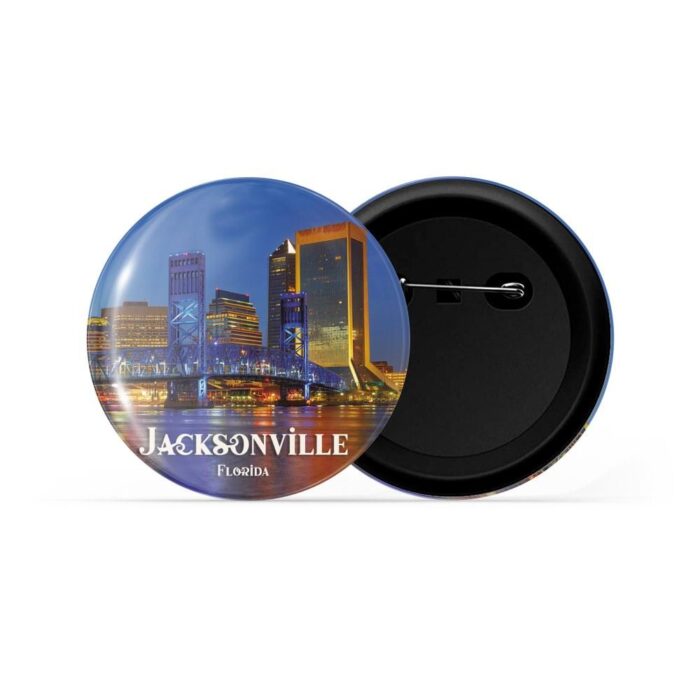 dhcrafts Pin Badges Multicolor Color Jacksonville Florida D2 Glossy Finish Design Pack of 1