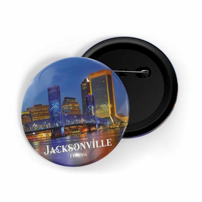 dhcrafts Pin Badges Multicolor Color Jacksonville Florida D2 Glossy Finish Design Pack of 1