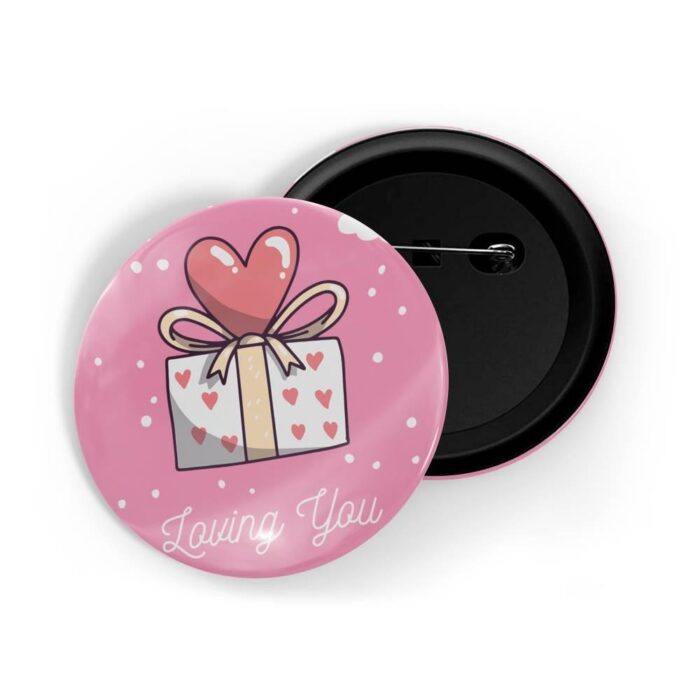 dhcrafts Pin Badges Pink valentine's day Loving You Glossy Finish Design Pack of 1