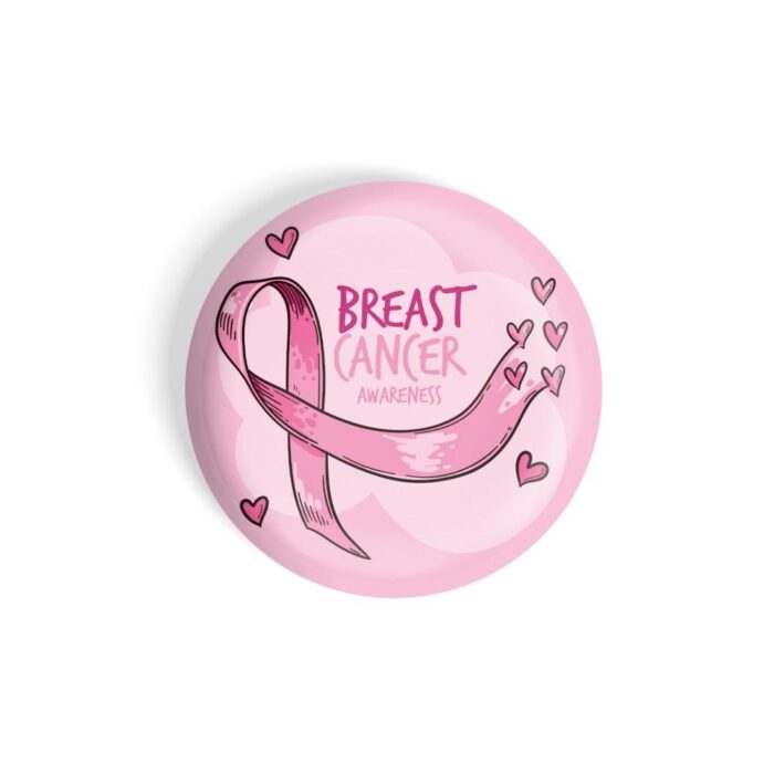 dhcrafts Pin Badges Pink Cancer Awareness Breast Cancer D1 Glossy Finish Design Pack of 1