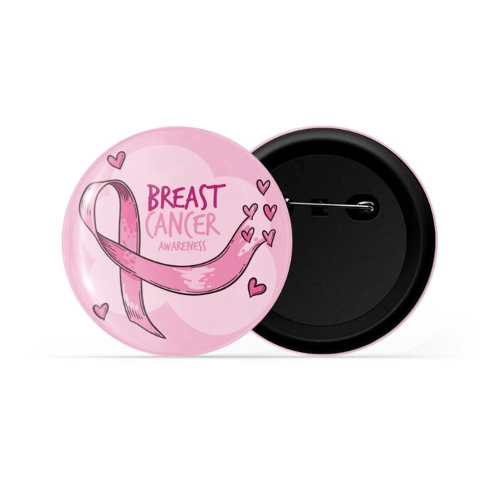 dhcrafts Pin Badges Pink Cancer Awareness Breast Cancer D1 Glossy Finish Design Pack of 1