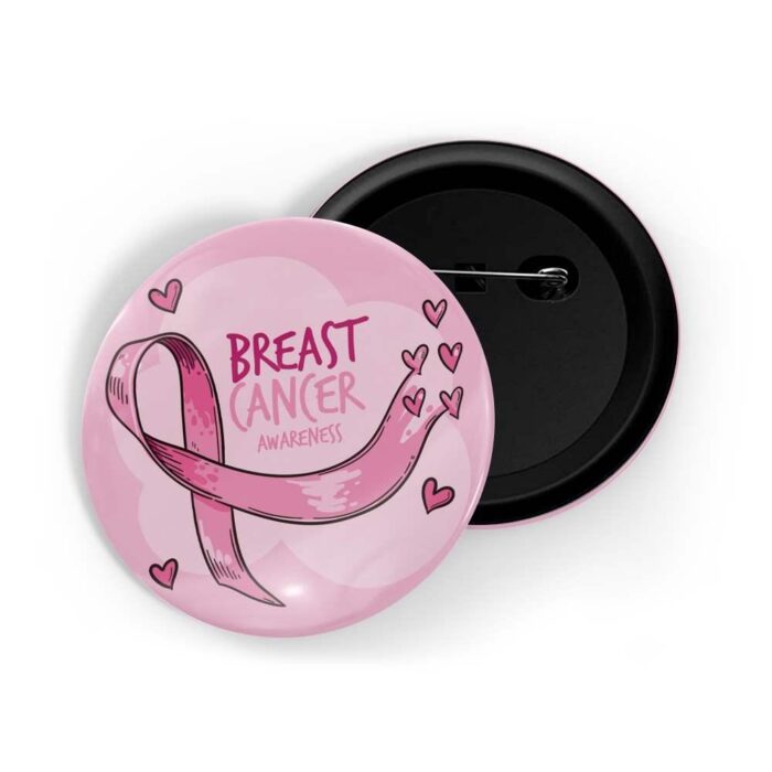 dhcrafts Pin Badges Pink Cancer Awareness Breast Cancer D1 Glossy Finish Design Pack of 1