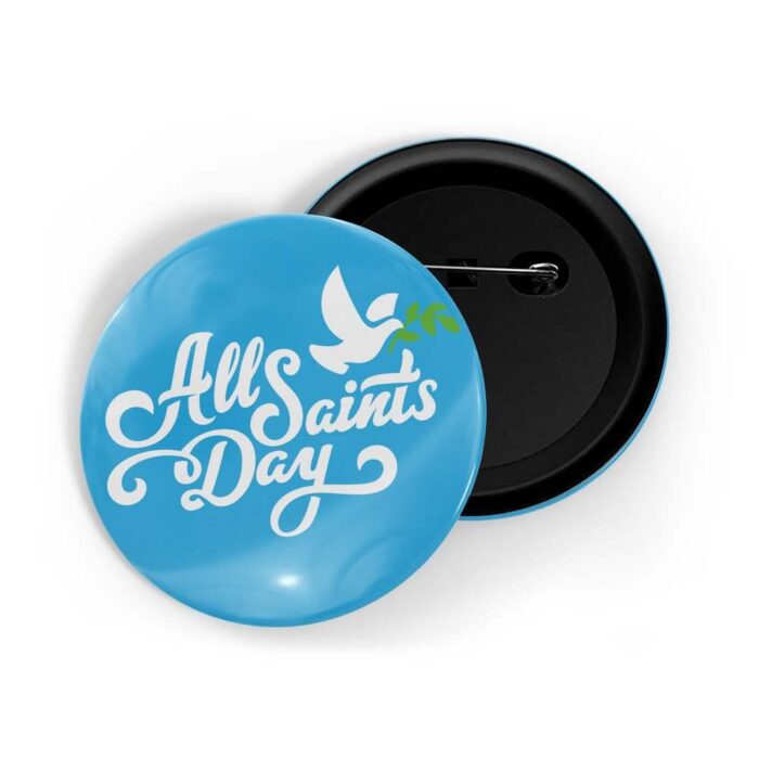dhcrafts Pin Badges Blue All Saints Day Glossy Finish Design Pack of 1