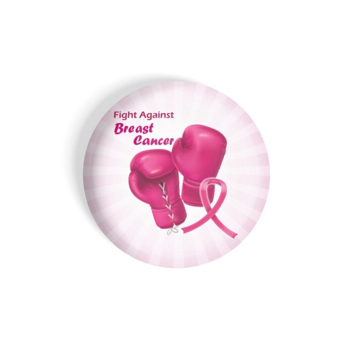 dhcrafts Pin Badges Pink Cancer Awareness Breast Cancer D3 Glossy Finish Design Pack of 1