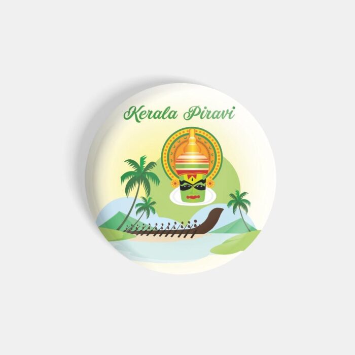dhcrafts Pin Badges Multicolor Kerala Piravi Glossy Finish Design Pack of 1