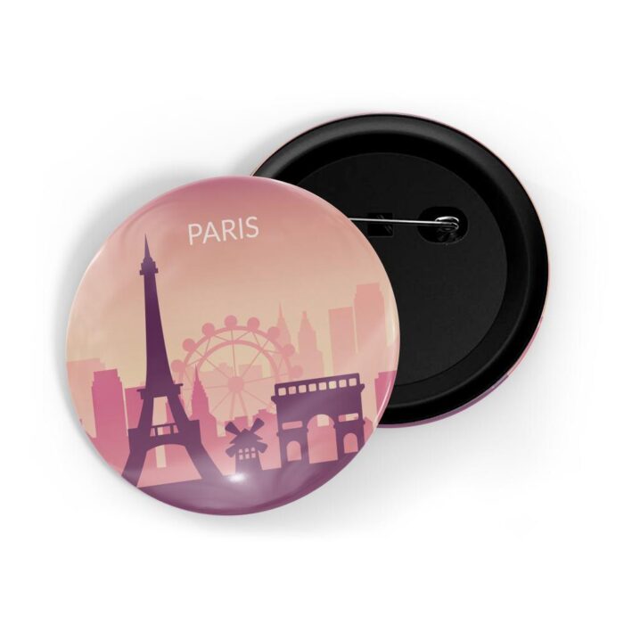dhcrafts Pin Badges Multicolor Paris D13 Glossy Finish Design Pack of 1