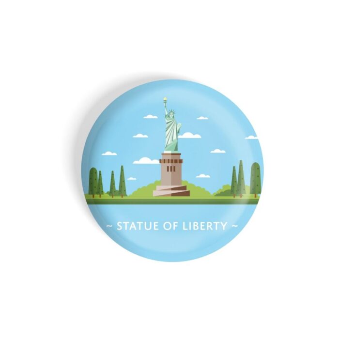 dhcrafts Pin Badges Blue Statue Of Liberty Glossy Finish Design Pack of 1