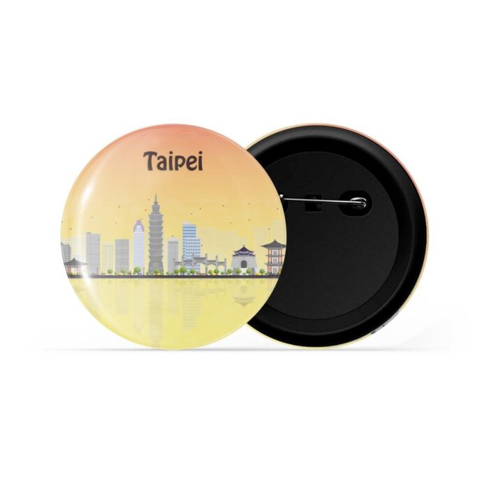 dhcrafts Pin Badges Multicolour Taipei Glossy Finish Design Pack of 1
