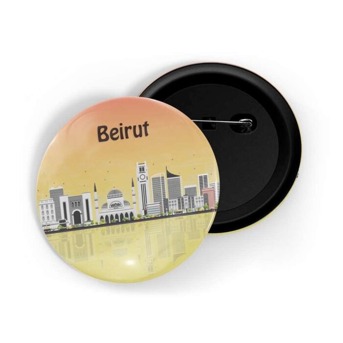 dhcrafts Pin Badges Yellow Beirut Glossy Finish Design Pack of 1