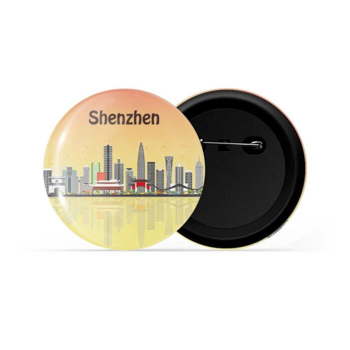 dhcrafts Pin Badges Multicolour Shenzhen Glossy Finish Design Pack of 1