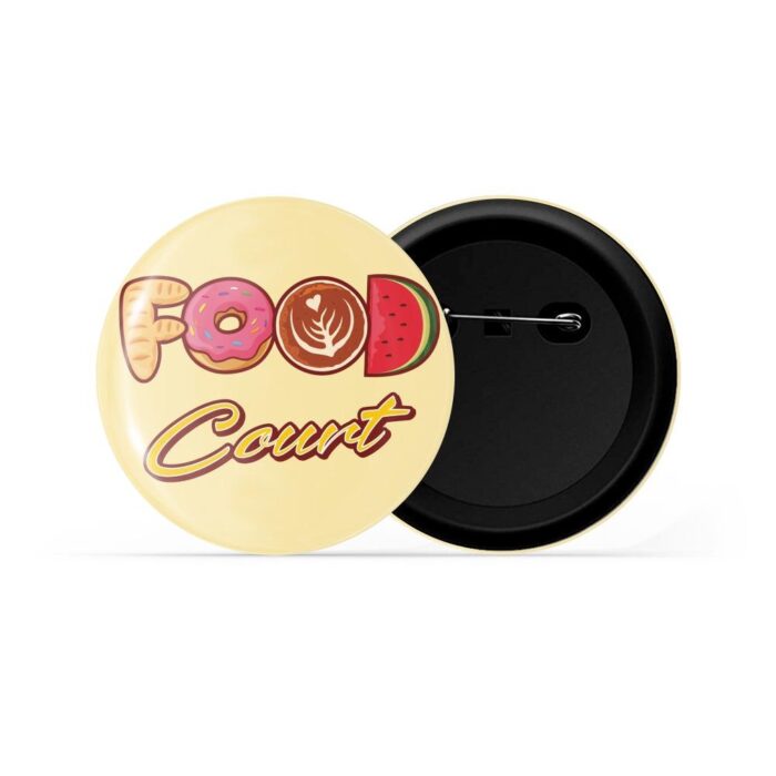 dhcrafts Pin Badges Yellow Food Count D1 Glossy Finish Design Pack of 1