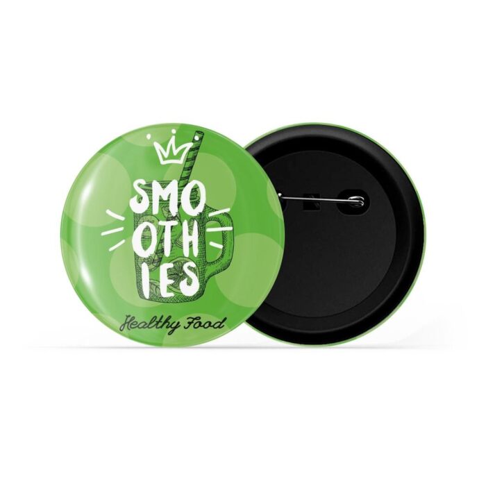 dhcrafts Pin Badges Green Smoothies Healthy Food Glossy Finish Design Pack of 1