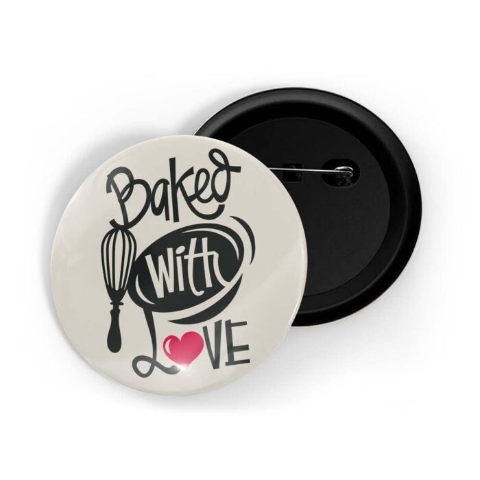 dhcrafts Pin Badges Grey Baked With Love D3 Glossy Finish Design Pack of 1