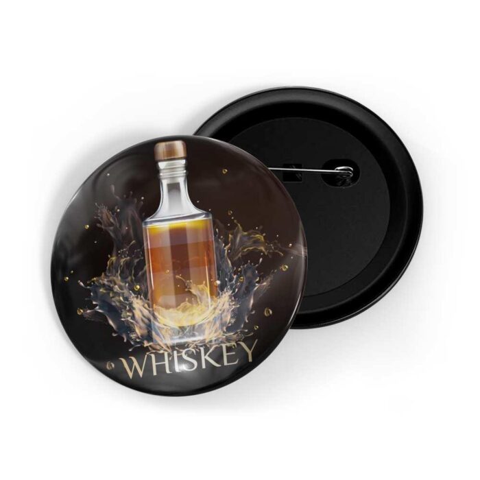 dhcrafts Pin Badges Black Whiskey Glossy Finish Design Pack of 1