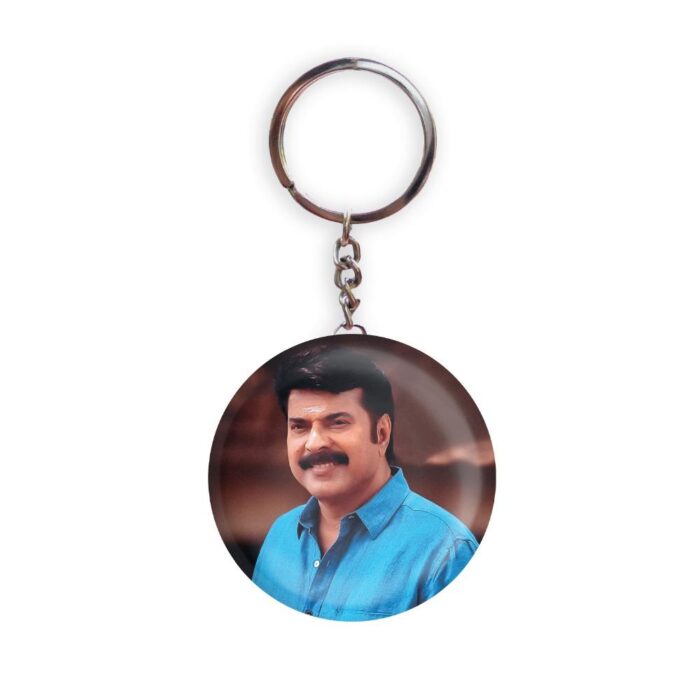 HOLA Keychains Brown color Handmade Malayalam Actor Mammootty D1 Glossy Finish Design Pack of 1