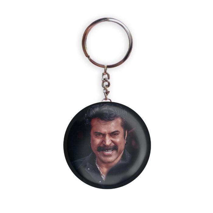 HOLA Keychains Black color Handmade Malayalam Actor Mammootty D2 Glossy Finish Design Pack of 1