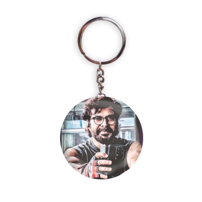 HOLA Keychains White color Handmade Malayalam Actor Mammootty D4 Glossy Finish Design Pack of 1