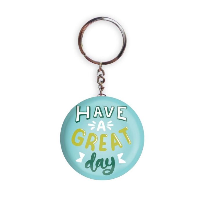 HOLA Keychains Blue color Handmade Have A Great Day Glossy Finish Design Pack of 1